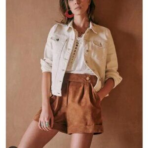 Sezane William Shorts Camel Suede US 6